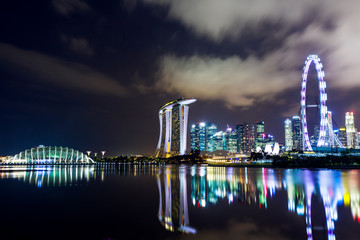 Singapore city skyline at night