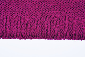 Purple knitted sweater close up
