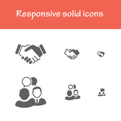 responsive solid meeting icons