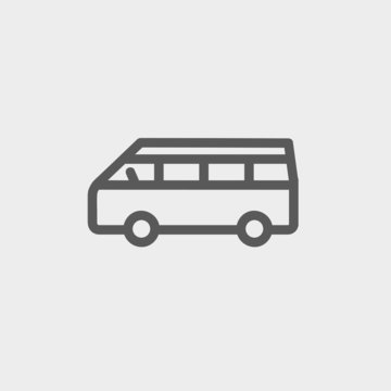 Minibus thin line icon
