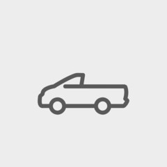 Pick-up truck thin line icon