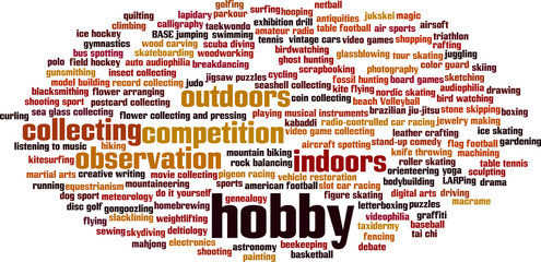 Hobby word cloud concept. Vector illustration