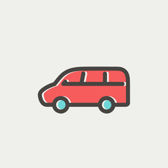 Van transport thin line icon