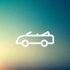 Obraz premium Convertible car thin line icon