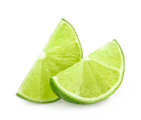 lime slices isolated