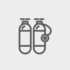 Oxygen tank thin line icon