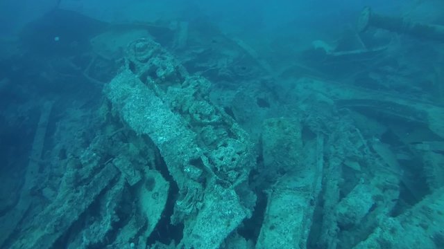 in erted tank on to wreck SS Thistlegorm, Sharm el Sheikh 
