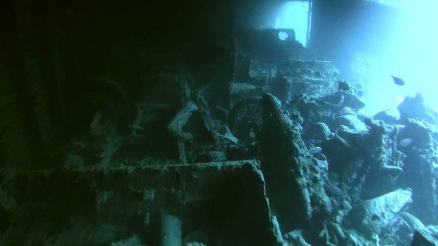 trucks on shipwreck "SS Thistlegorm". Red sea, Egypt,  
