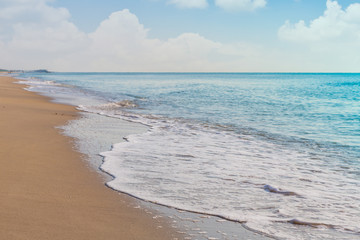 Wave of sea on the sand beach