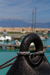 Buoy close-up in front of Ksilokastro marina, Greece
