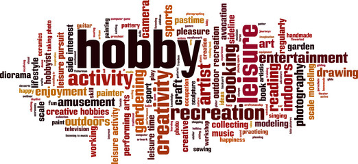 Hobby word cloud concept. Vector illustration