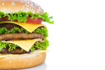 Hamburger on white background
