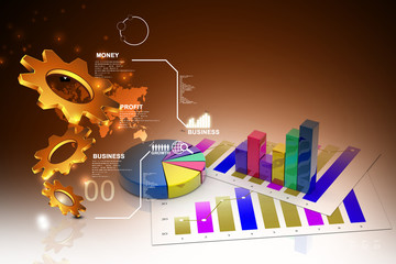 Business graph with chart