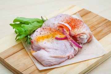 Raw chicken thights