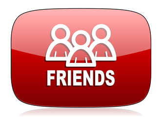 friends red glossy web icon