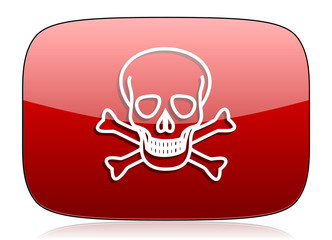 skull red glossy web icon