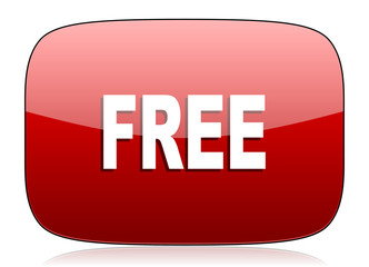 free red glossy web icon