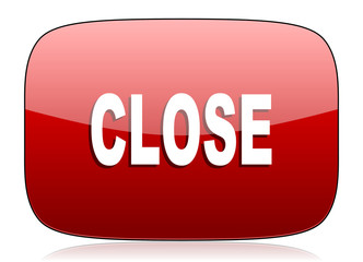 close red glossy web icon