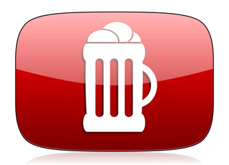 beer red glossy web icon