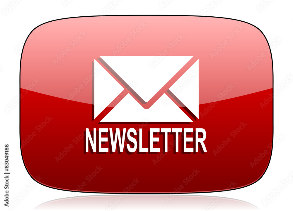 Poster newsletter red glossy web icon