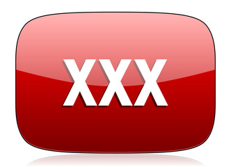 xxx red glossy web icon