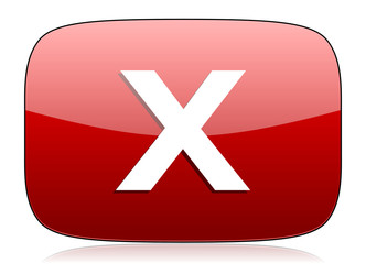 Obraz premium cancel red glossy web icon