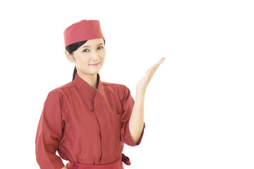 笑顔のウェイトレス