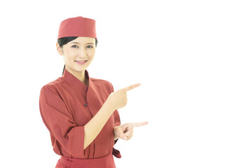笑顔のウェイトレス