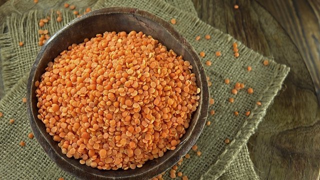 Portion of Red Lentils (not seamless loopable 4K UHD footage)