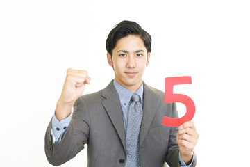 ガッツポーズのビジネスマン