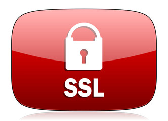 ssl red glossy web icon