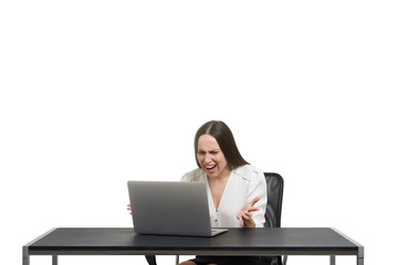 woman looking at laptop