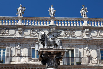 St Mark's Lion, symbol of Venice in Verona, Italy