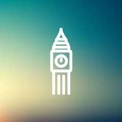 Big ben clock thin line icon