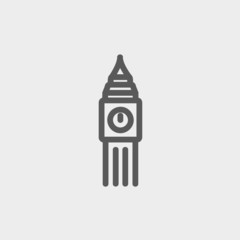 Big ben clock thin line icon