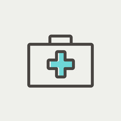 First aid kit thin line icon