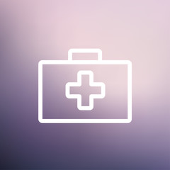 Obraz premium First aid kit thin line icon