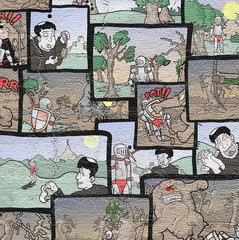 Comic vignettes mosaic