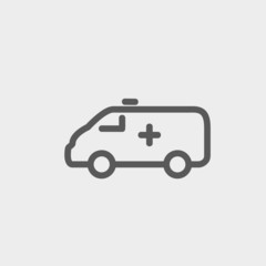 Ambulance car thin line icon