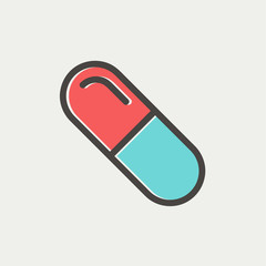 Capsule pill thin line icon