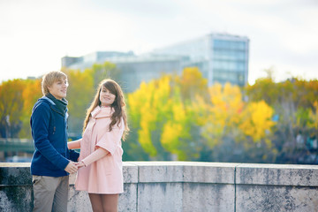 Young romantic couple in Paris