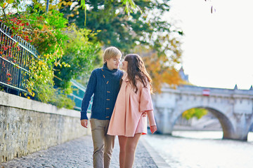 Young romantic couple in Paris