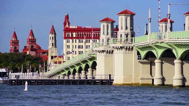 St. Augustine, Florida, USA downtown city skyline.