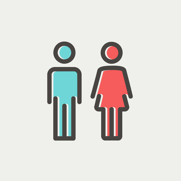 Male and female thin line icon