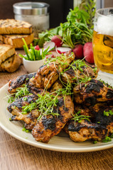 Grilled teriyaki chicken wings