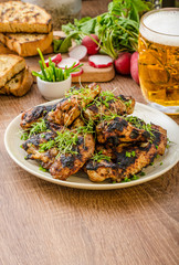 Grilled teriyaki chicken wings