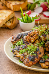 Grilled teriyaki chicken wings