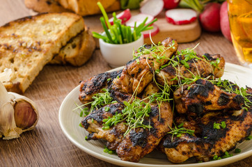 Grilled teriyaki chicken wings