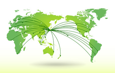 Obraz premium 世界地図・グローバル・ネットワークイメージ・World map Vector