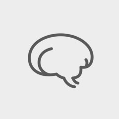Human brain thin line icon